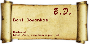 Bohl Domonkos névjegykártya